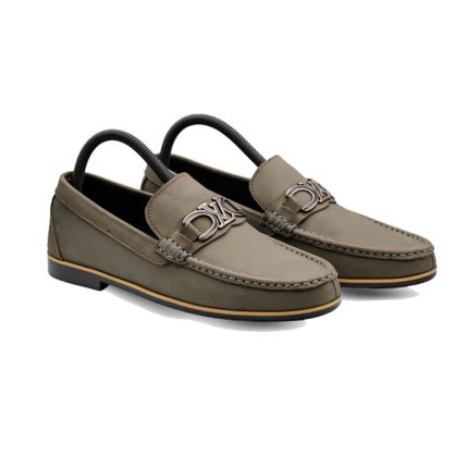 Handmade Grey Leather Loafer